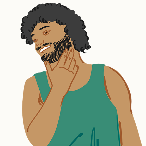 Person with a beard in a tank top