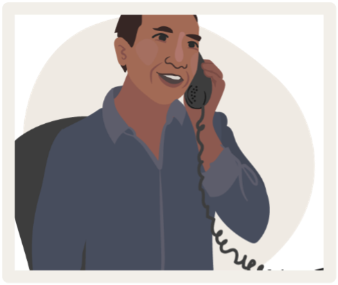Clinician doing a follow-up call with a client.