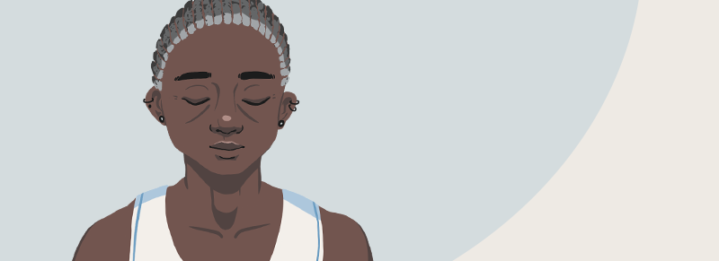A person meditating.